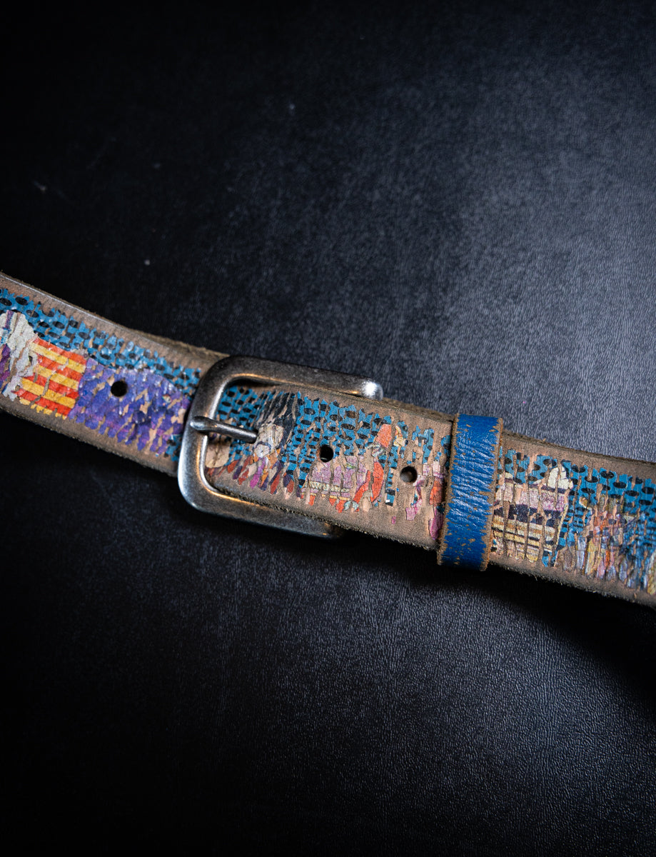 Custom Beatles Yellow Submarine Leather Belt Size 33.5