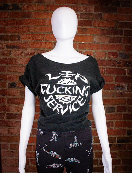 Vintage Lip Service Graphic T Shirt 80s Black Large