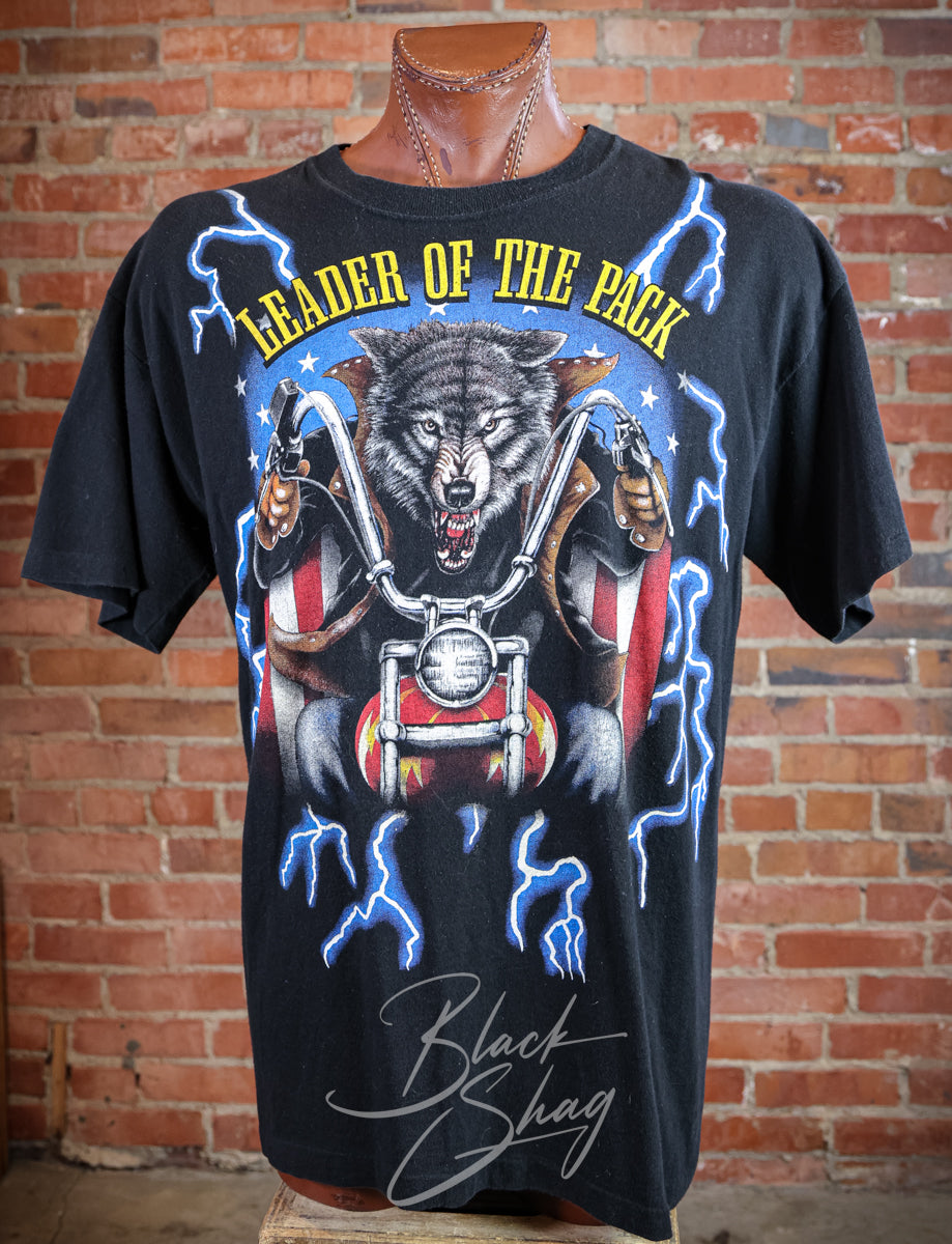 Vintage Leader Of The Pack American Thunder T Shirt XL – Black