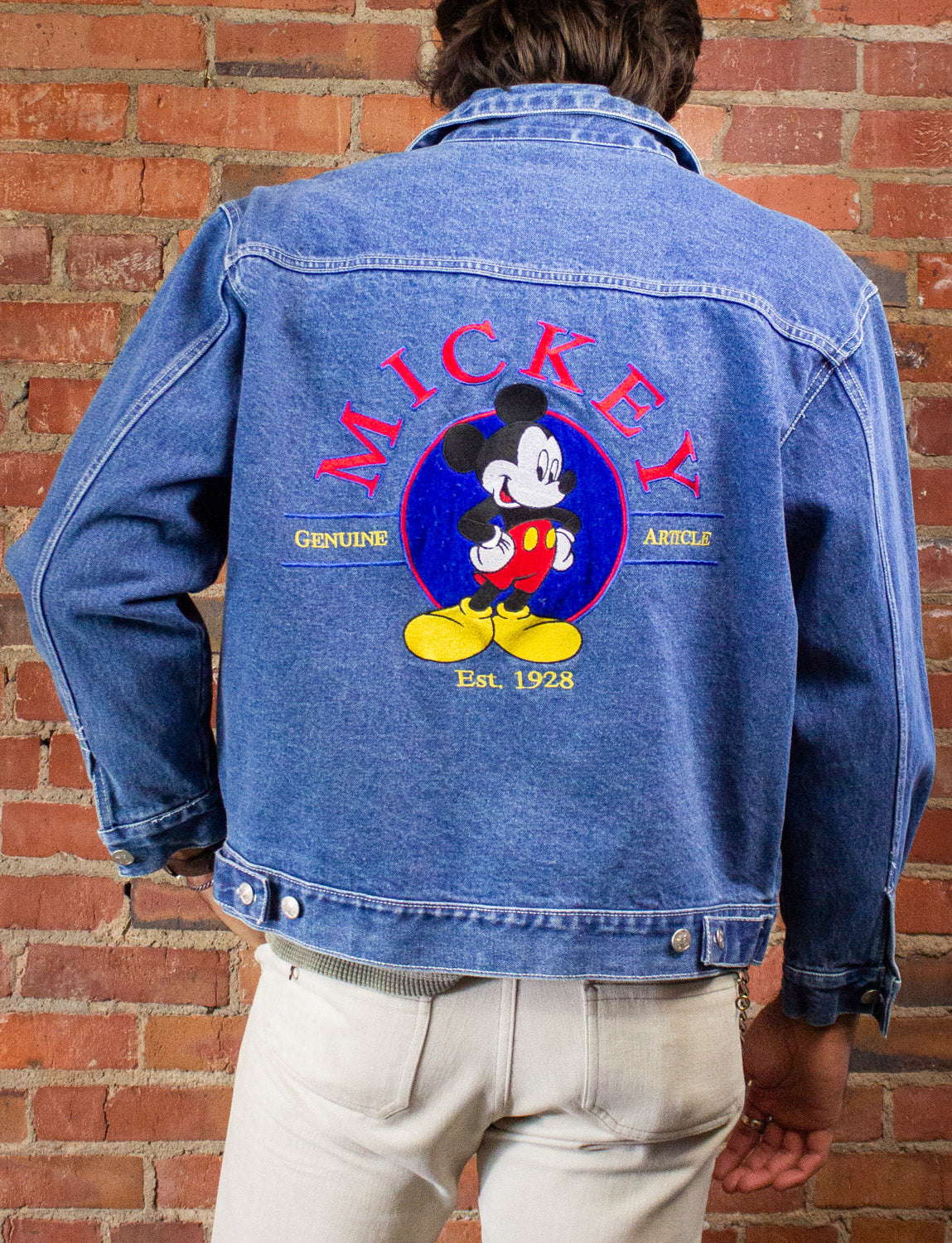 Denim jacket fashion with mickey mouse