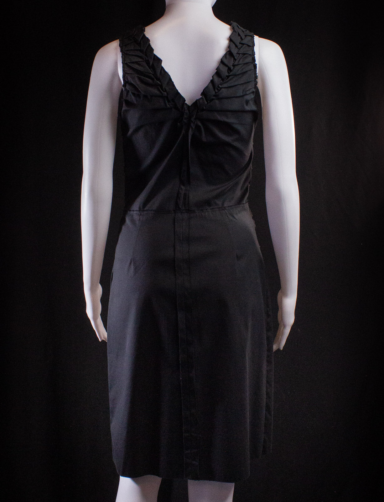 Prada Black Ruched Sleeveless Dress XS
