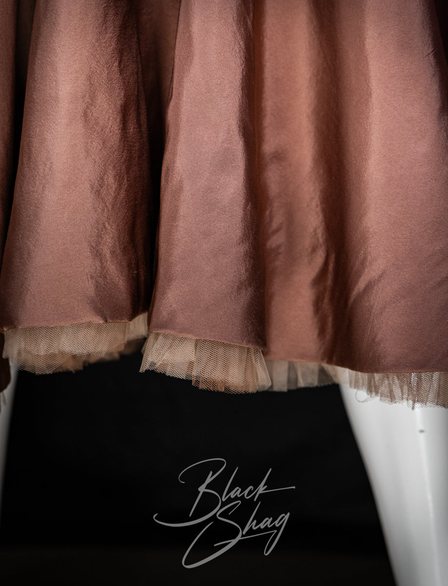 Vintage 1950s Ceil Chapman Cocktail Dress Dusty Rose Taffeta XS