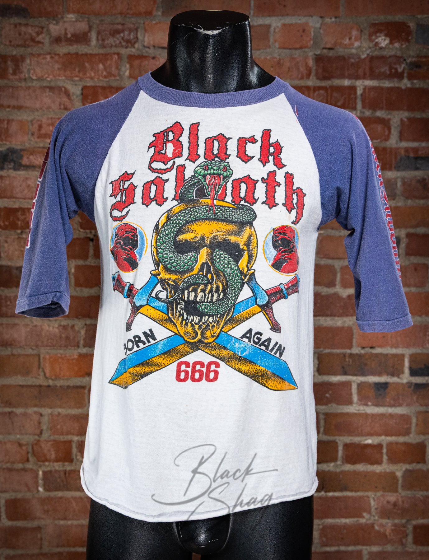 Vintage 1983 Black Sabbath & Quiet Riot Raglan Concert T Shirt 