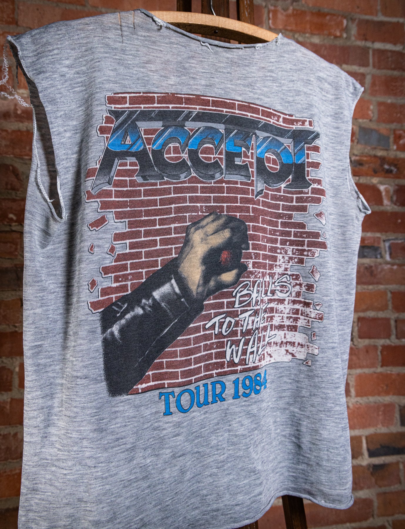 Vintage 1984 Accept Balls to the Wall Cut Off Concert T Shirt Large