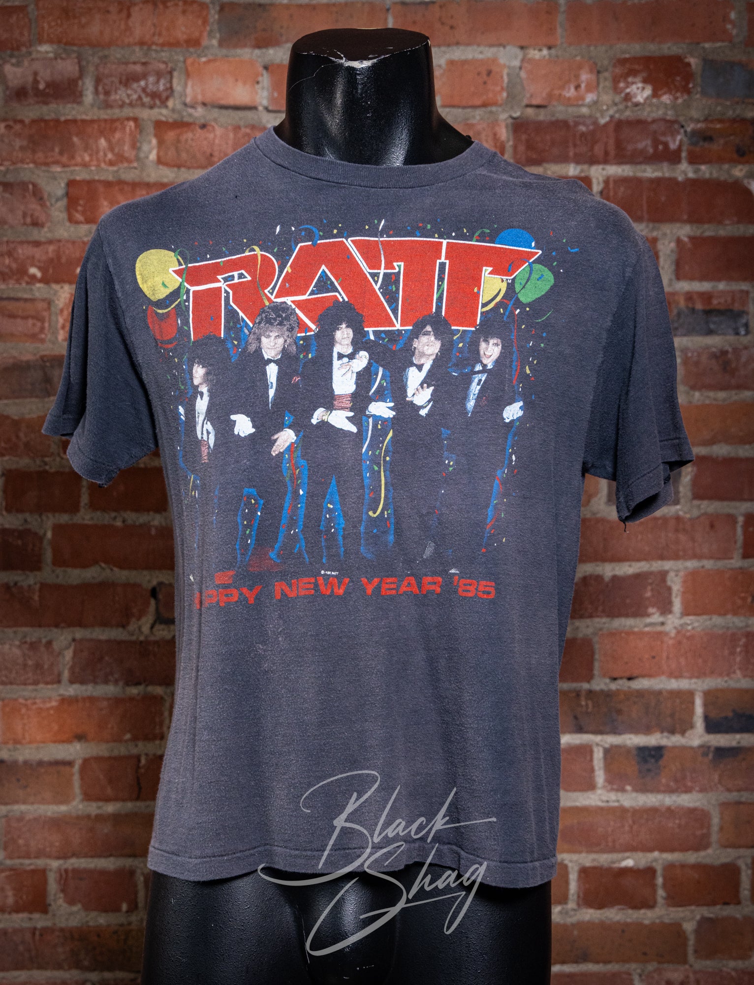 Vintage 1985 Ratt New Years Concert T Shirt Medium – Black Shag