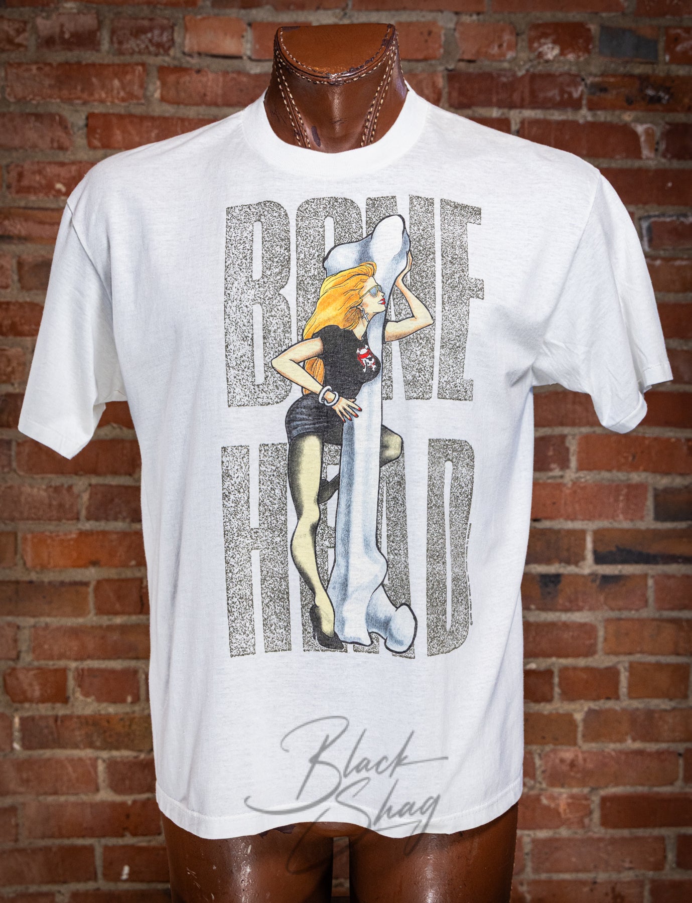 Great White 1989 ツアーTシャツ XL Vintage 1989 Great White Bone Head Concert T Shirt L/XL – Black