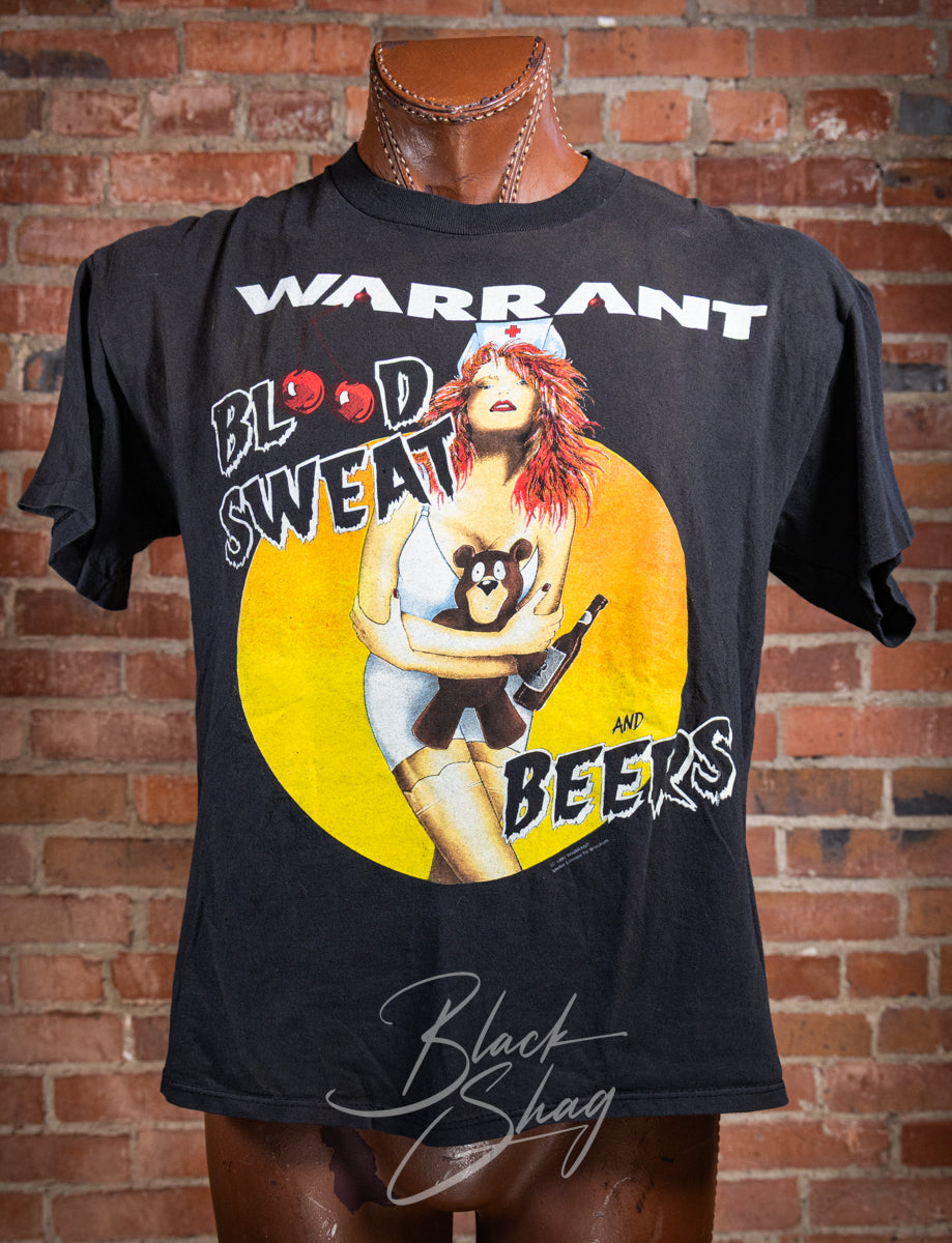 Vintage 1990-91 Warrant Blood Sweat and Beers T Shirt Large