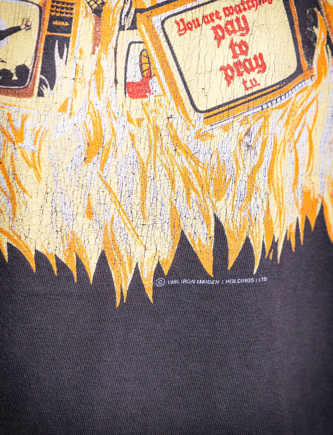 Vintage 1990 Iron Maiden Holy Smoke Concert T Shirt Large