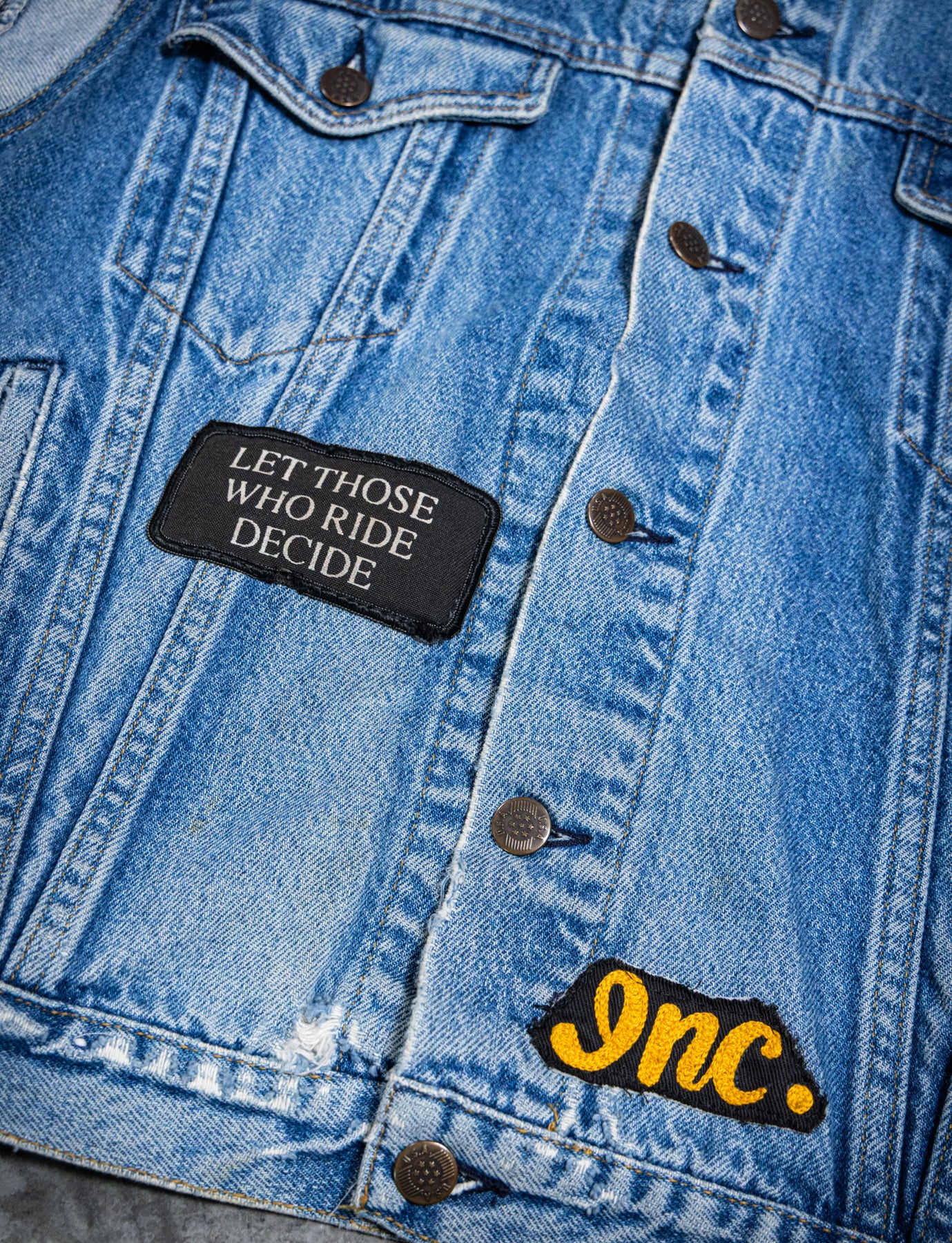 Vintage 70s Freebird Dublin MC Patch Denim Vest XL