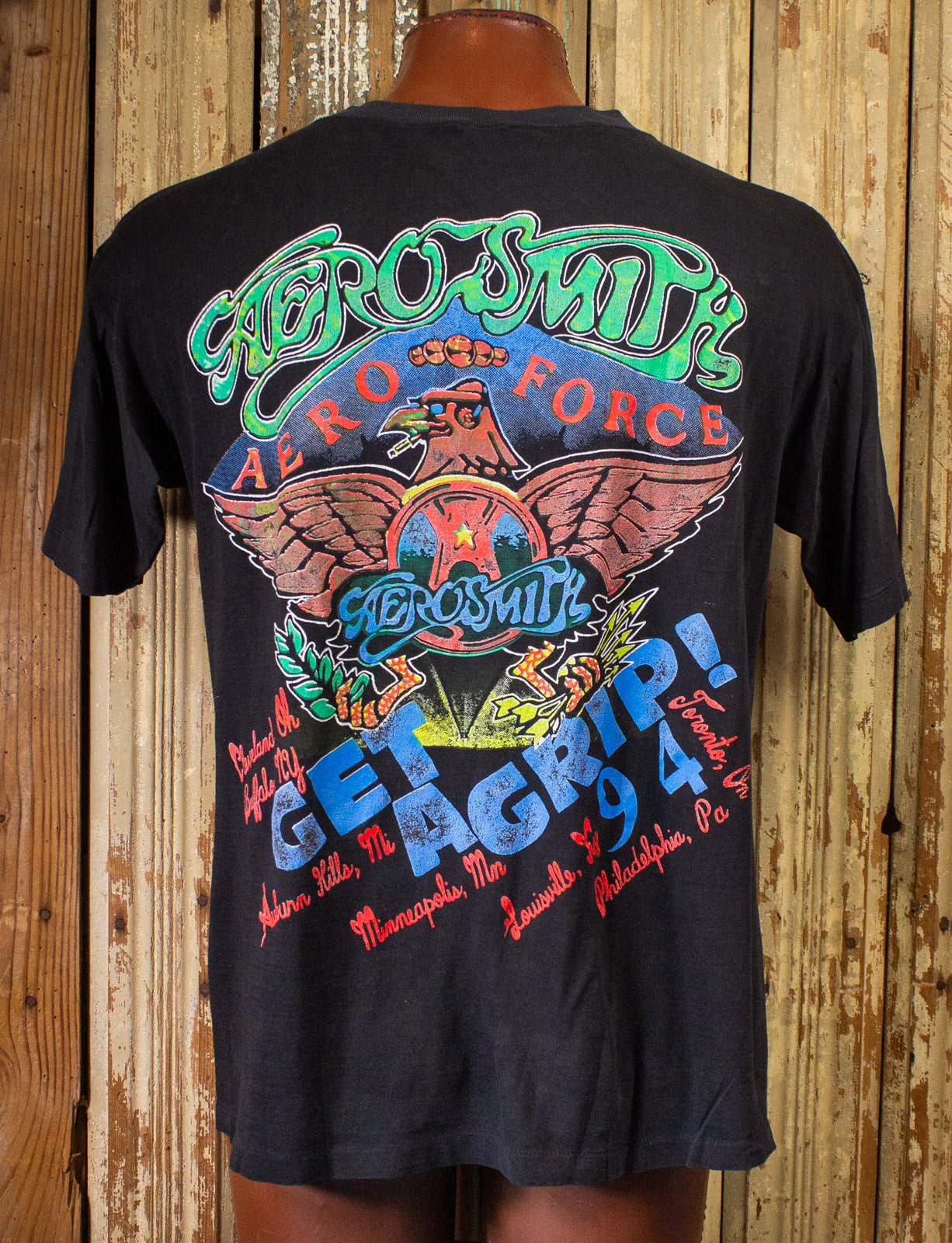 Vintage Aerosmith Get A Grip Parking Lot Concert T Shirt 1994 Black XL