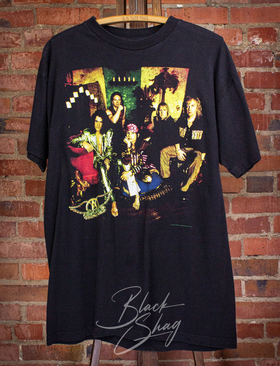 1997 Aerosmith Nine Lives Concert T Shirt L/XL – Black Shag Vintage