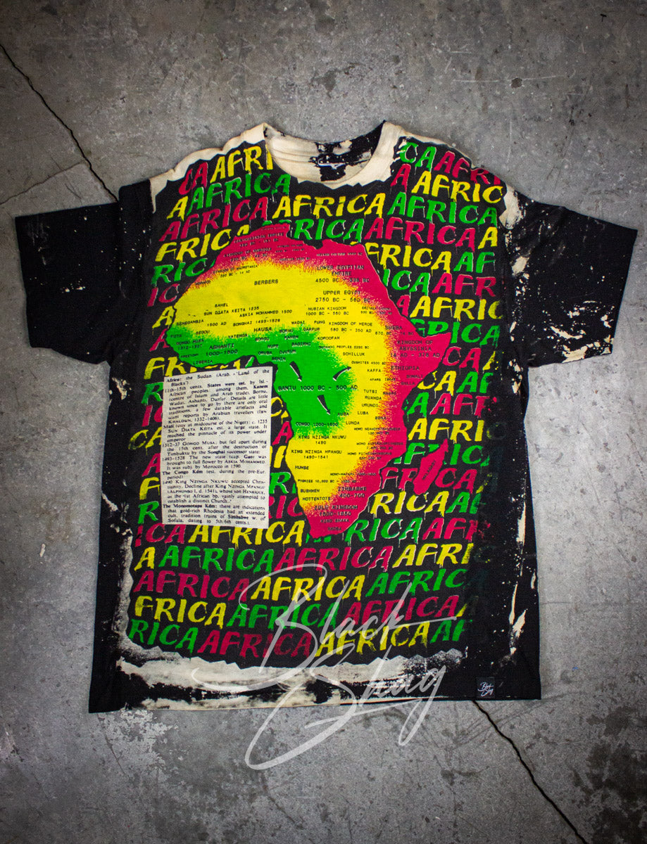 Vintage Mosquitohead Africa Print Graphic T Shirt 90s XL – Black