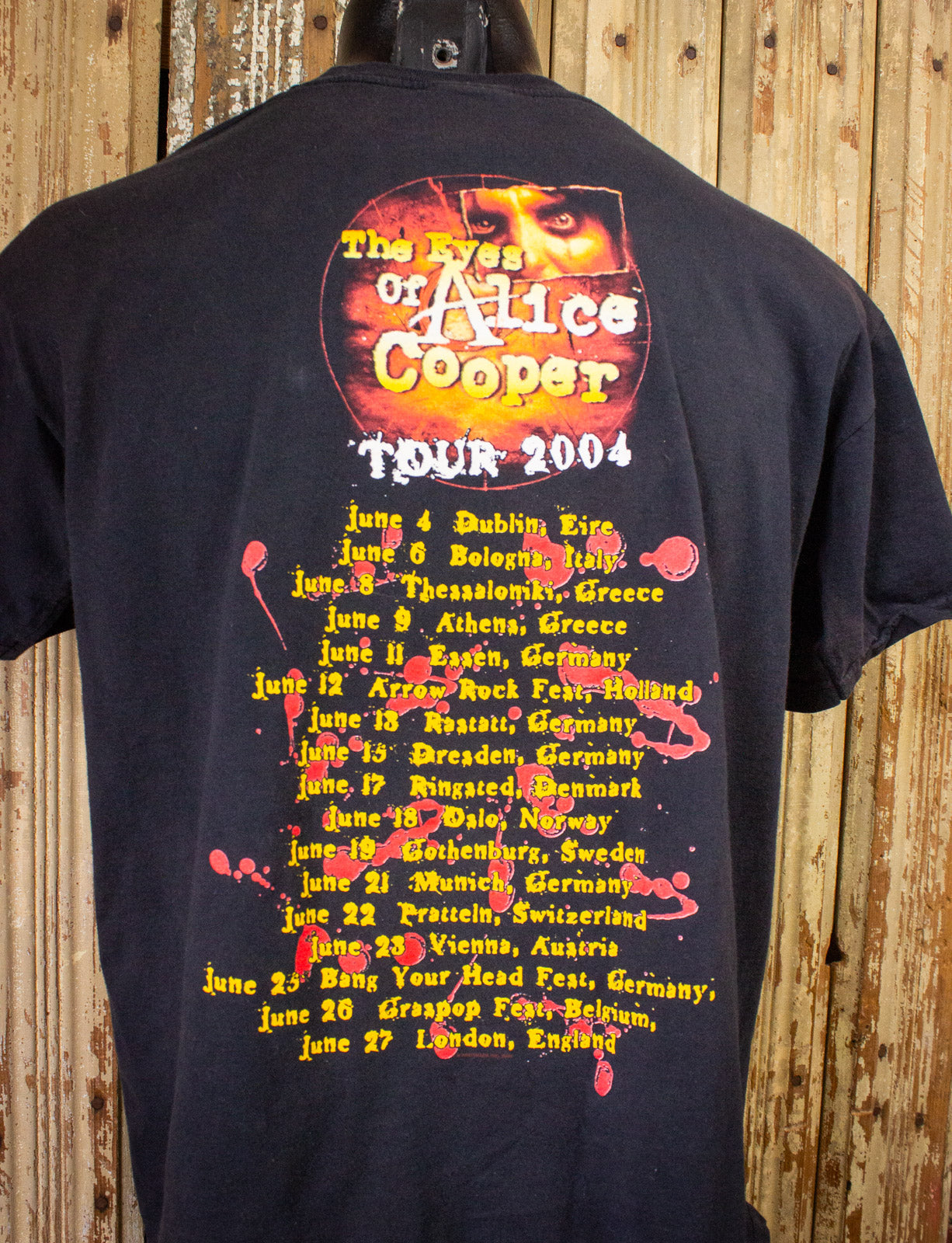 Vintage Alice Cooper The Eyes of Alice Cooper Concert T Shirt 2004 Black