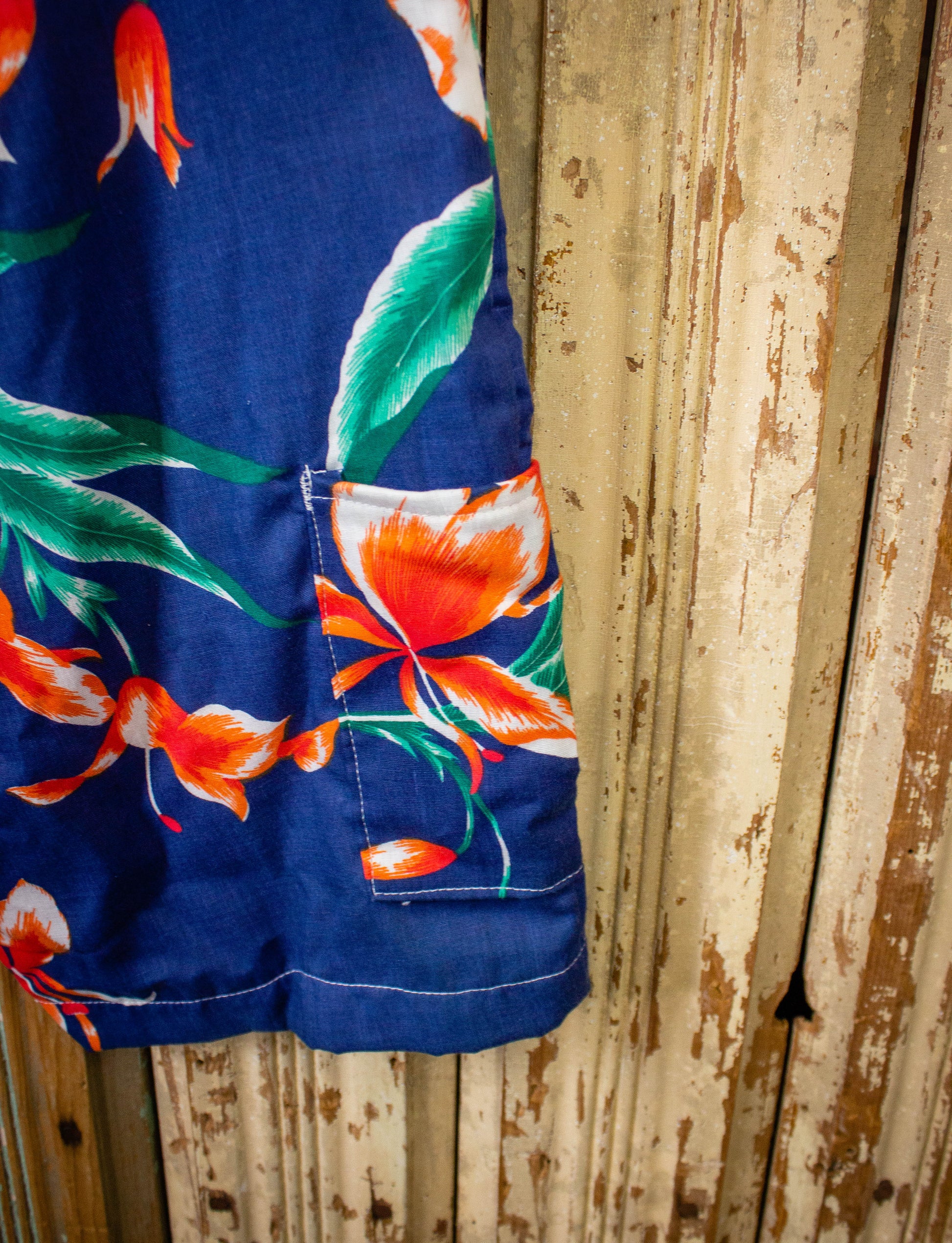 Vintage Beach Breakers Blue Floral Board Shorts 80s Small