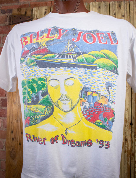 Vintage Billy Joel River Of Dreams Concert T Shirt 1993 White XL