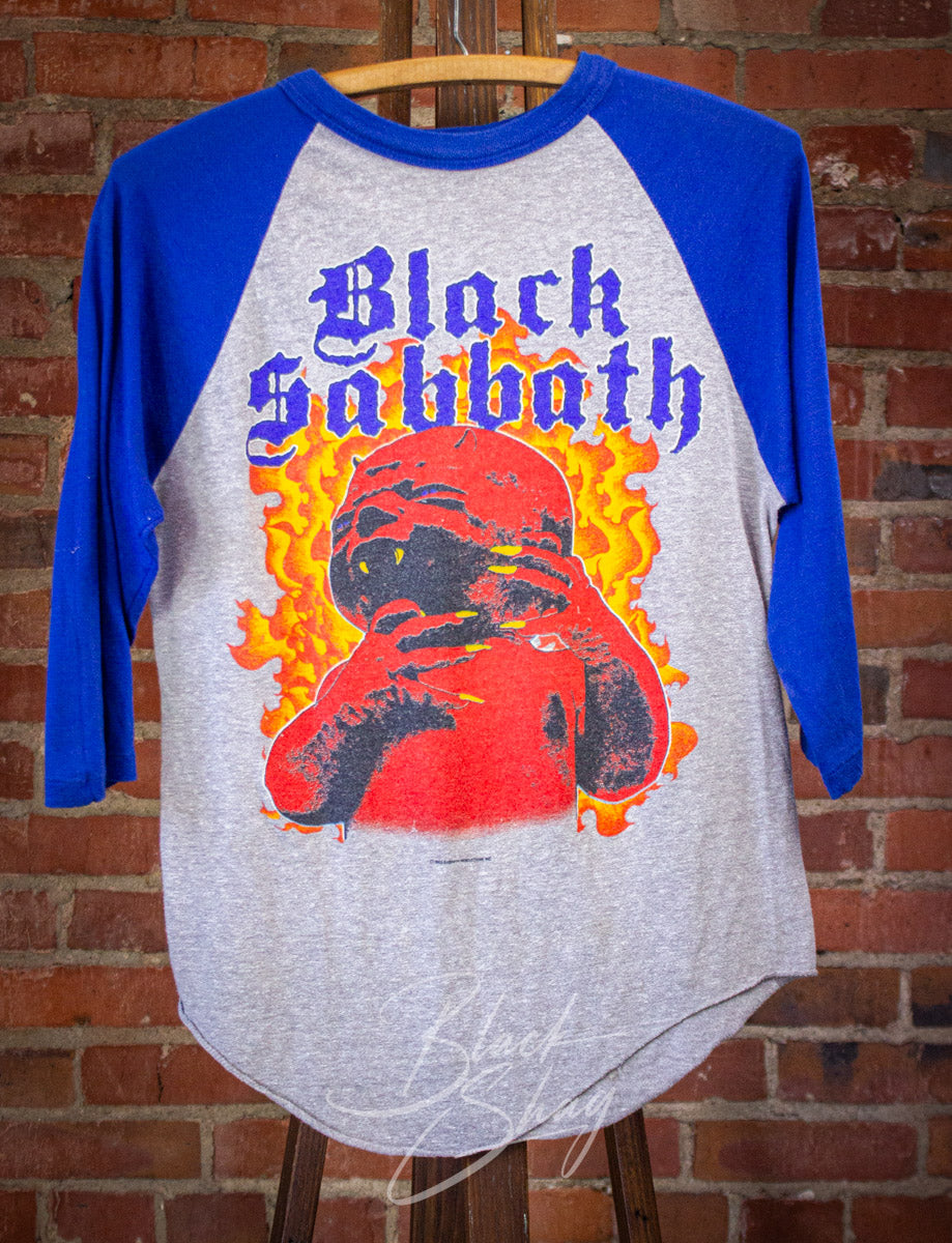 Vintage Black Sabbath Born Again Raglan Concert T Shirt 1984 Blue