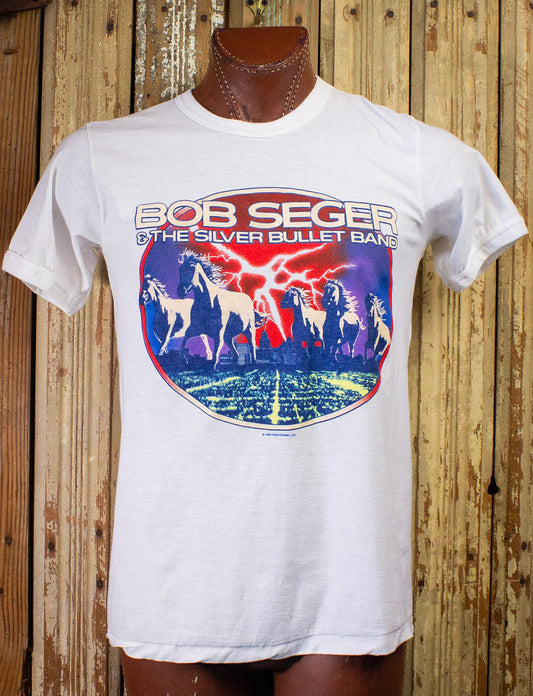 Vintage Bob Seger Rock & Roll Never Forgets Concert T Shirt 1986/87 White Large