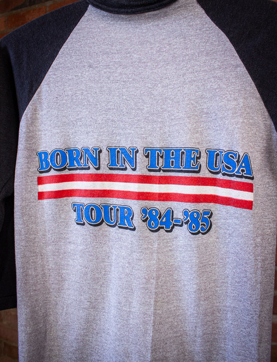 Vintage Bruce Springsteen Born In The USA Raglan Concert T Shirt 1984-85 Black/Gray XXS