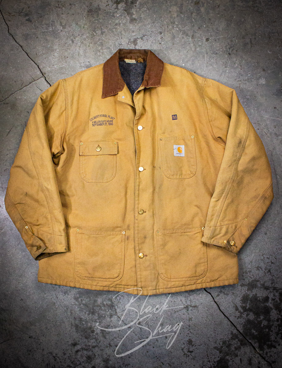 Vintage Carhartt TVA Blanket Lined Chore Jacket 1999 2XL – Black