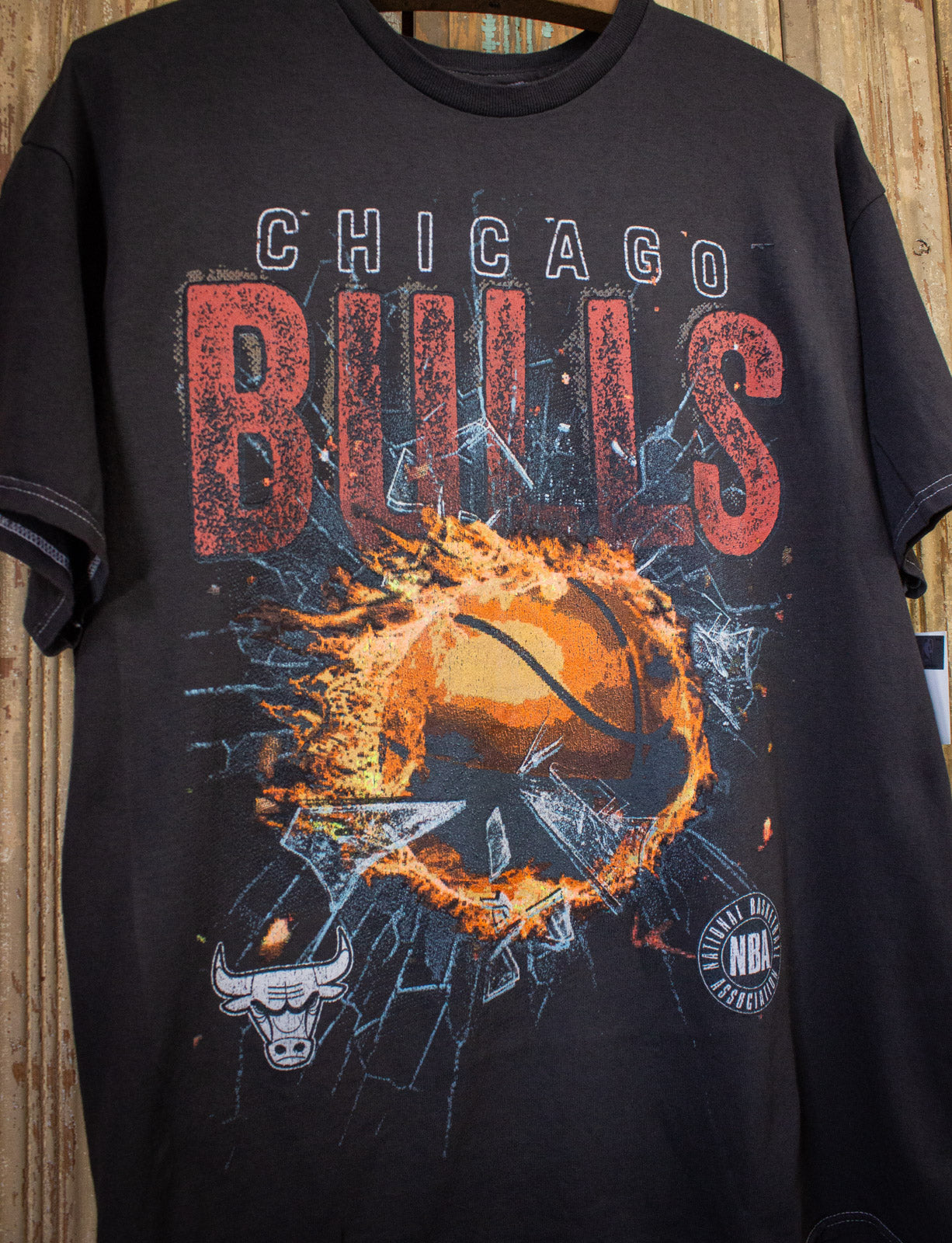 Vintage Chicago Bulls Deadstock Graphic T Shirt Black Large