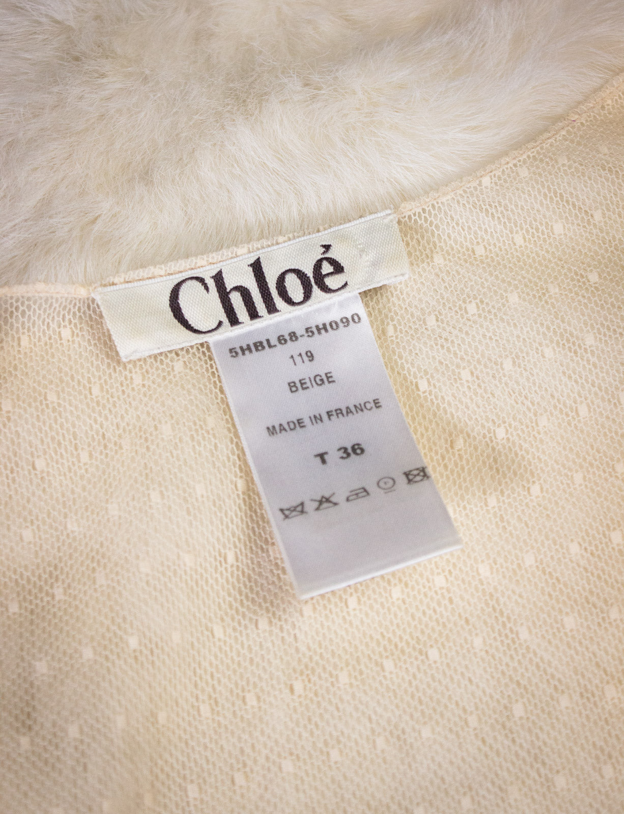 Chloe Cream Sheer Button Up Blouse Y2K XS