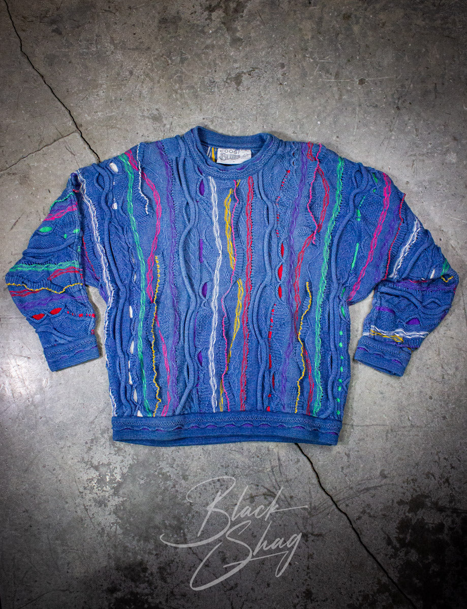 COOGI Blues ニット S 90s Vintage 90's Coogi “BLUES” Australia Multicolor Crewneck Sweater L