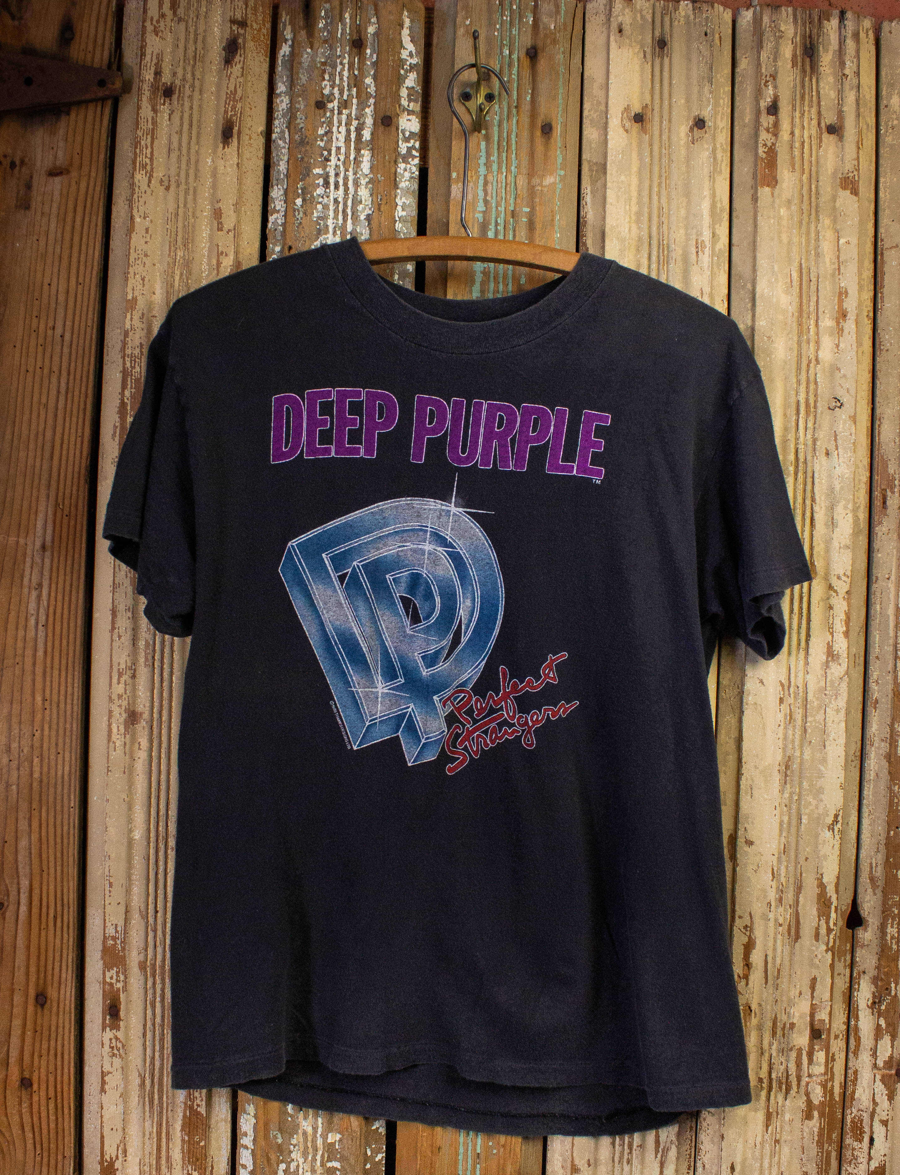 Vintage Deep Purple Perfect Strangers Concert T Shirt 1984 Black