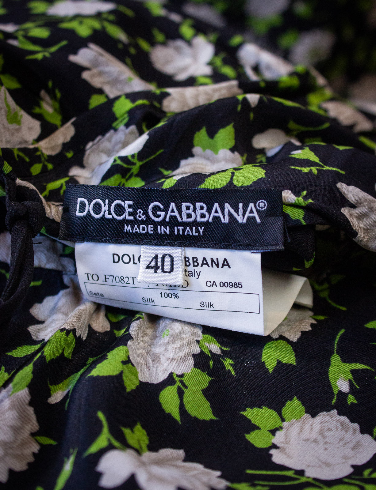 Vintage Dolce & Gabbana Floral Set Green/Black Small