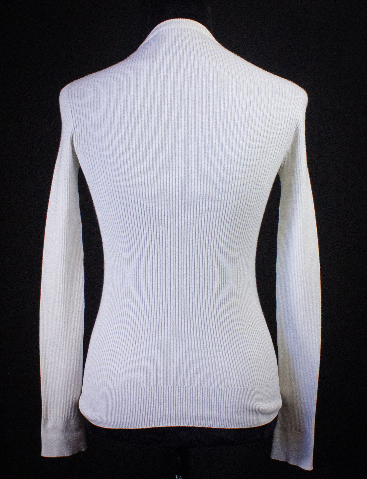 Dolce & Gabbana White Ribbed Cardigan Sweater XS S Y2K