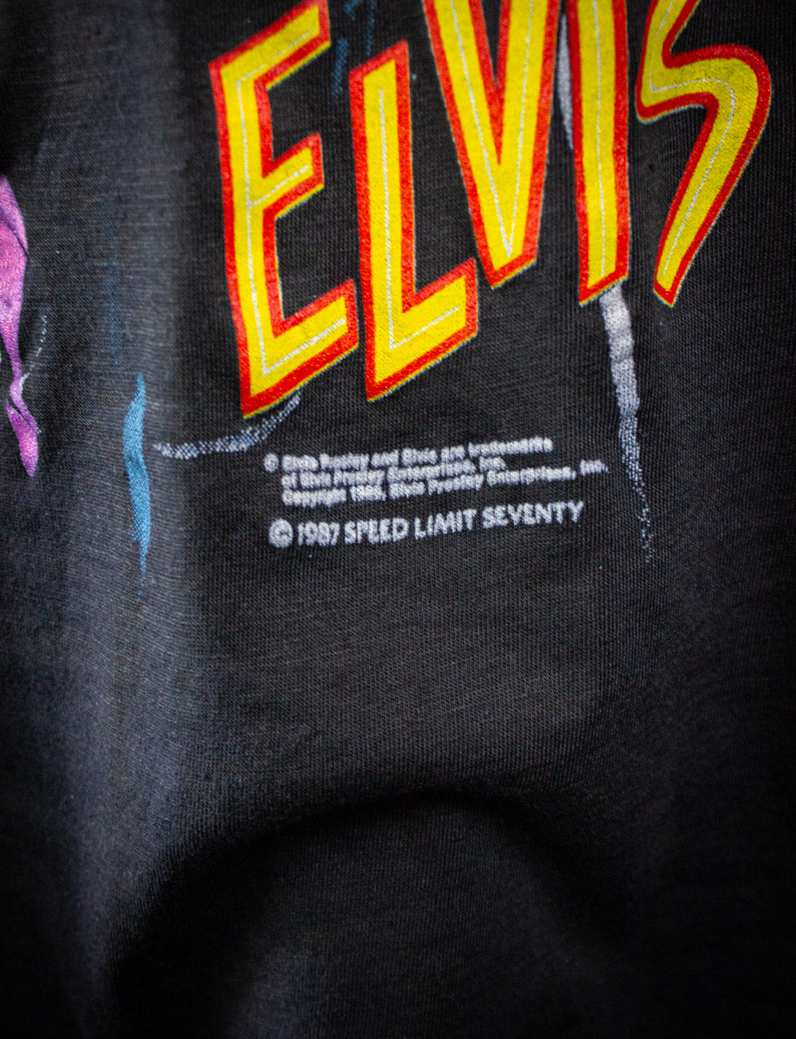 Vintage Elvis Presley T Shirt 1987 Black Medium