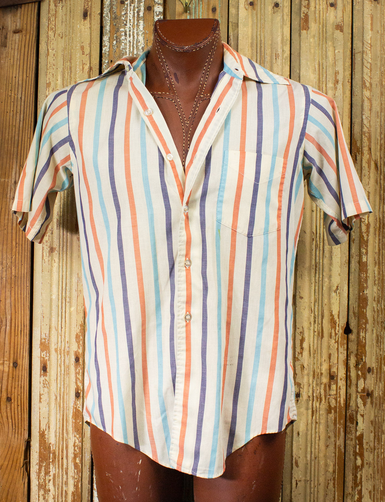 70s Vintage Button Down Shirts Mens Enro Men's Enro Short