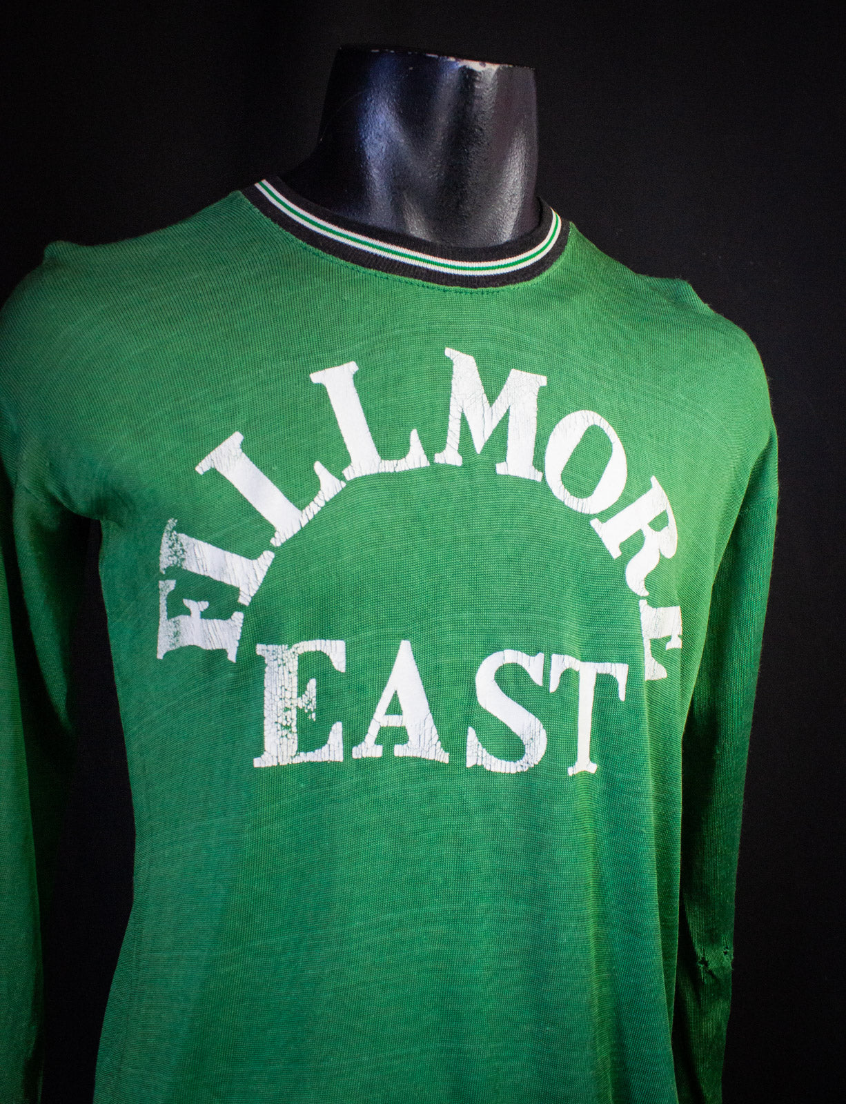 Vintage Fillmore East Long Sleeve Jersey Shirt 60s Green Large
