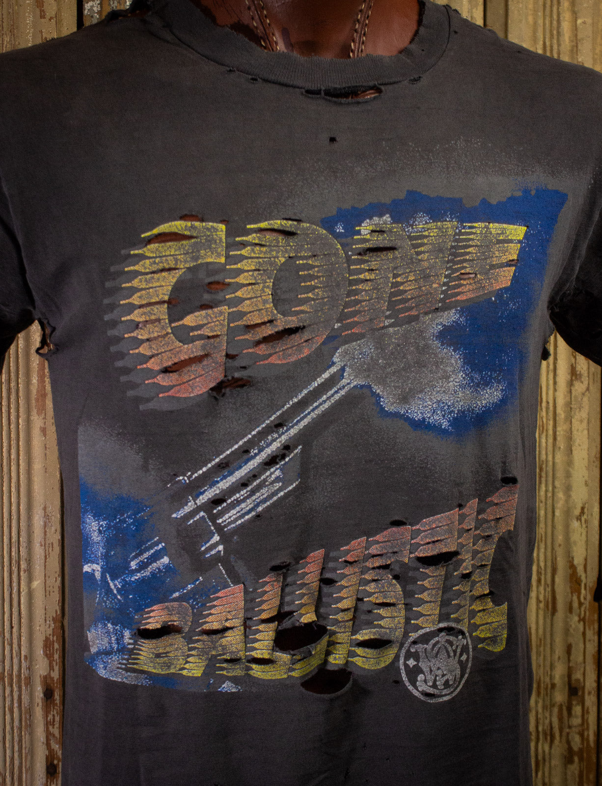 Vintage Gone Ballistic Gun Shop Graphic T Shirt 90s Medium