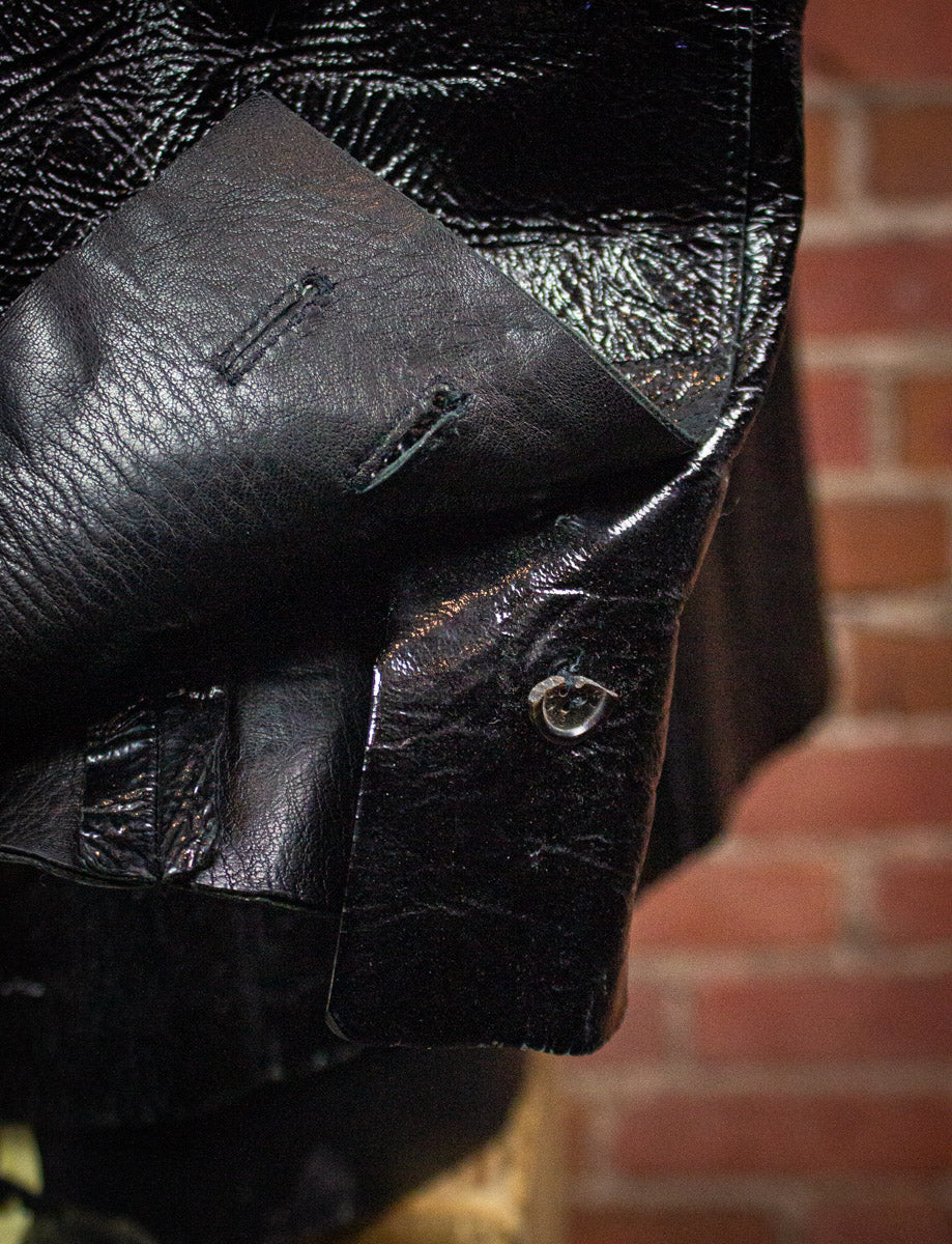 Vintage Gucci Vernice Black Leather Blazer y2k Large