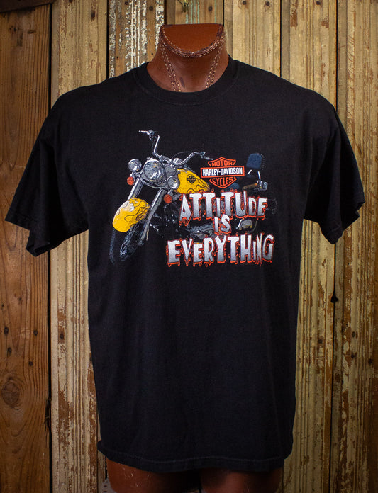 Vintage Harley Davidson Attitude Is Everything Graphic T Shirt 2002 Large