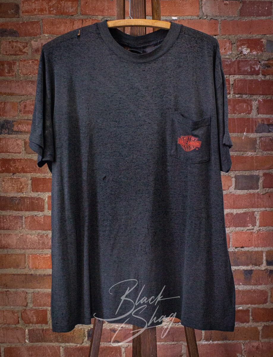 3D EMBLEM グラフィックTシャツ ブラック Vintage 3d Emblem Harley Davidson Street Tough Black T-shirt Show