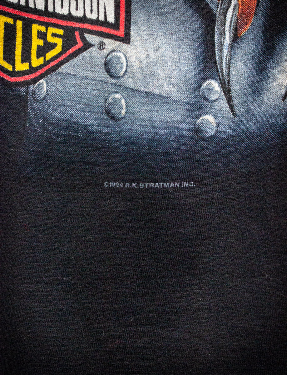 Vintage Harley Davidson Eagle Madison WI Graphic T Shirt 1994 Large
