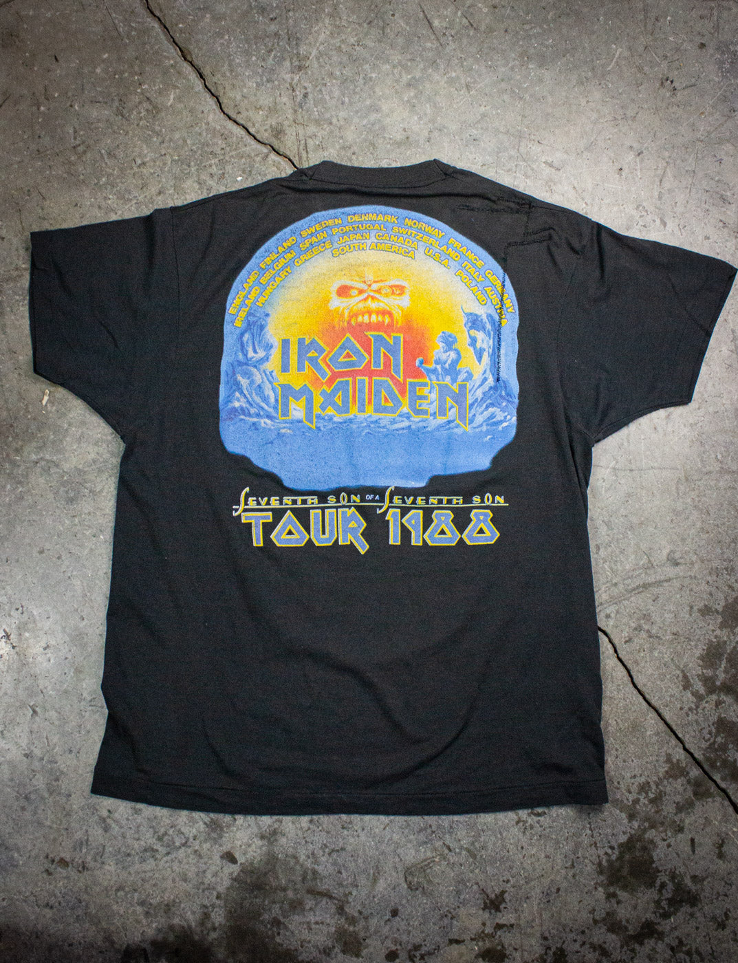 Vintage Iron Maiden Seventh Son of a Seventh Son Concert T Shirt 1988 Black Large