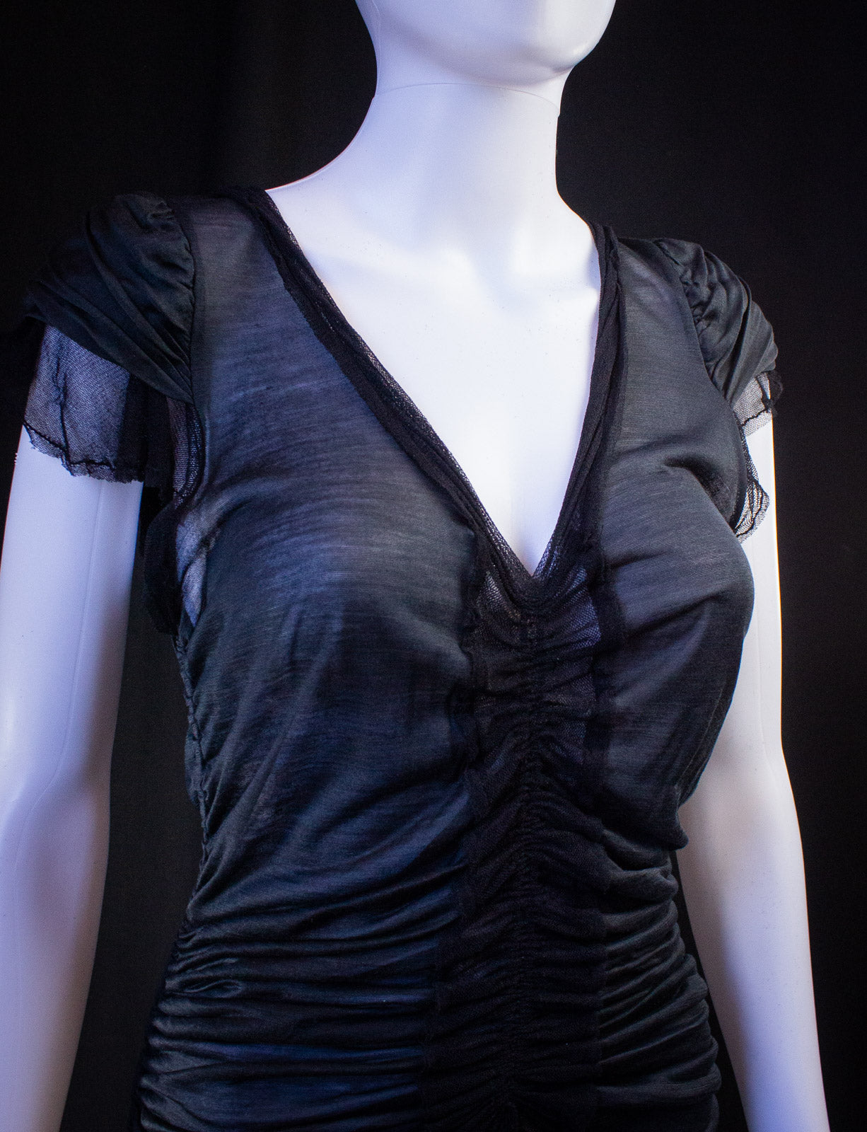 Vintage Jean Paul Gaultier Black Sheer Dress Small
