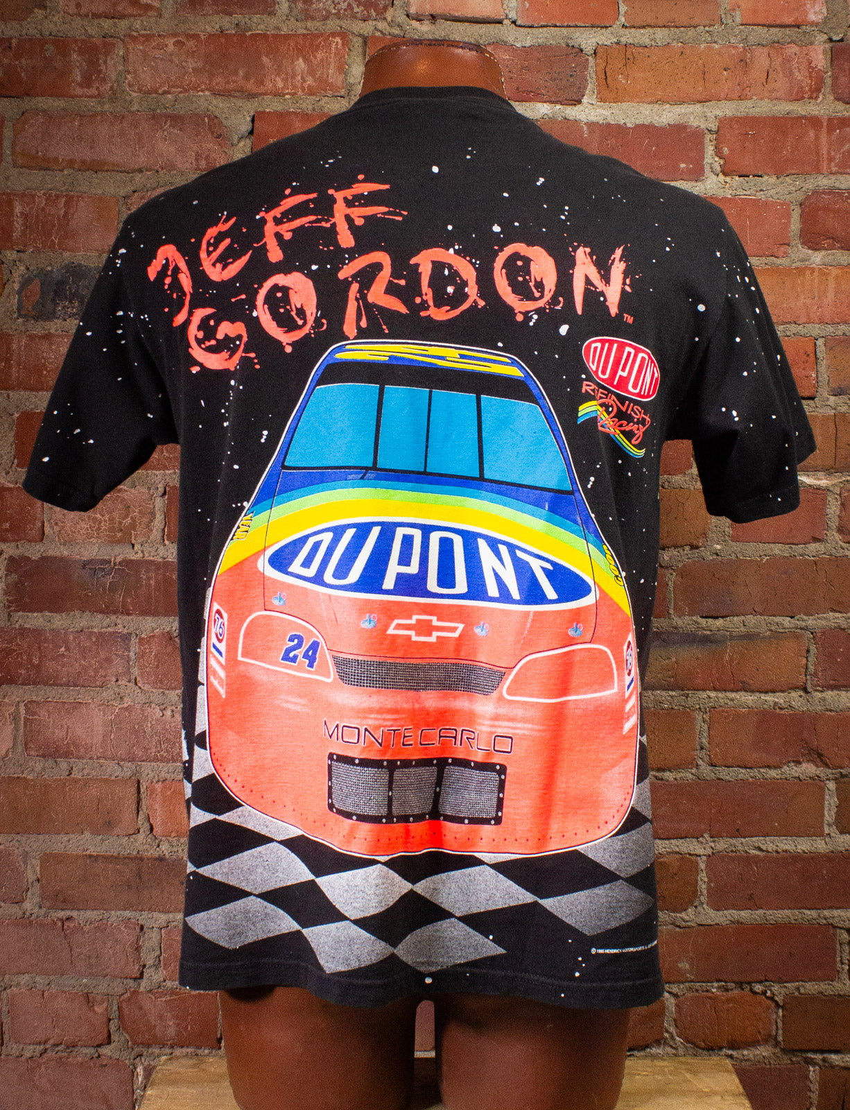 Vintage Jeff Gordon Nascar AOP Graphic T Shirt 1995 Black XL