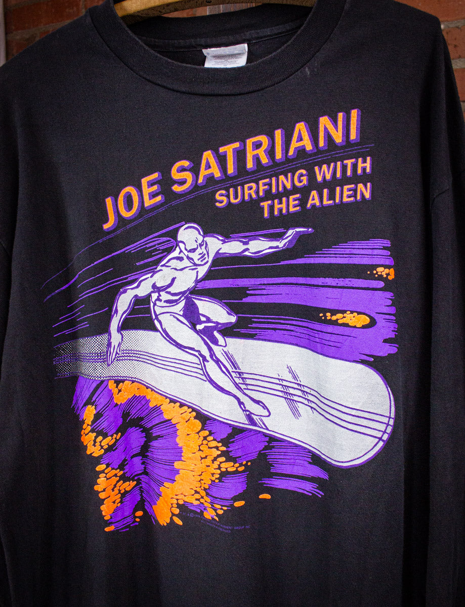 Vintage Joe Satriani Surfing the Alien Long Sleeve Concert T Shirt 90s Black XL