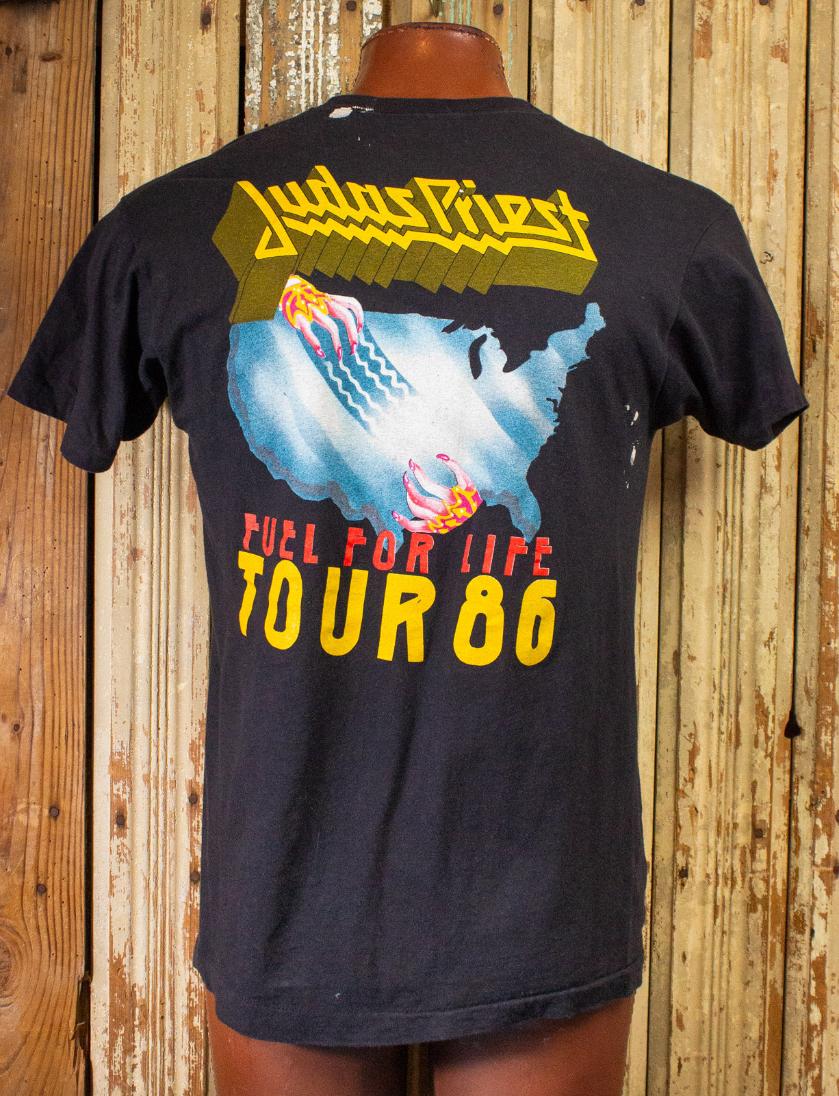 Vintage Judas Priest Fuel For Life Concert T Shirt 1986 Black Large