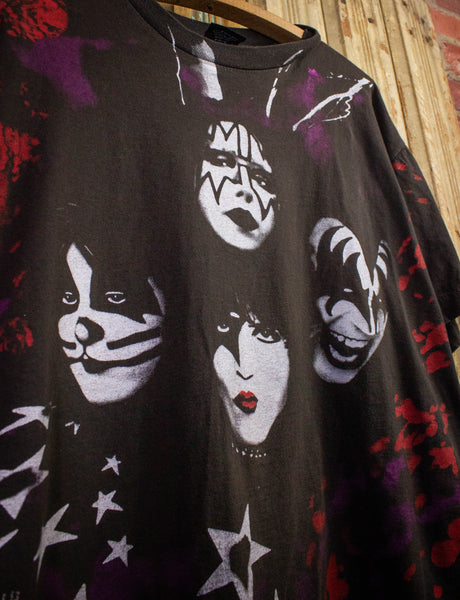 Vintage KISS Alive Worldwide All Over Print Concert T Shirt 1996