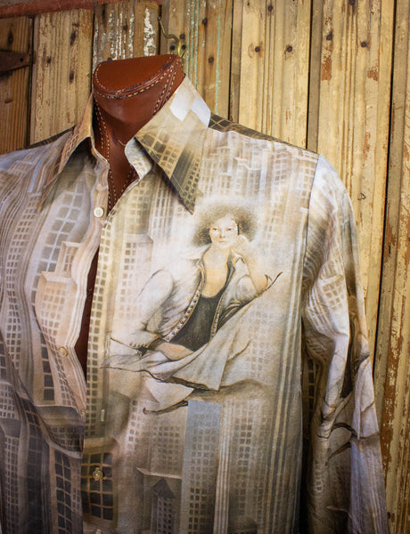 Vintage Kennington Button Up Shirt 70s Beige XL – Black Shag