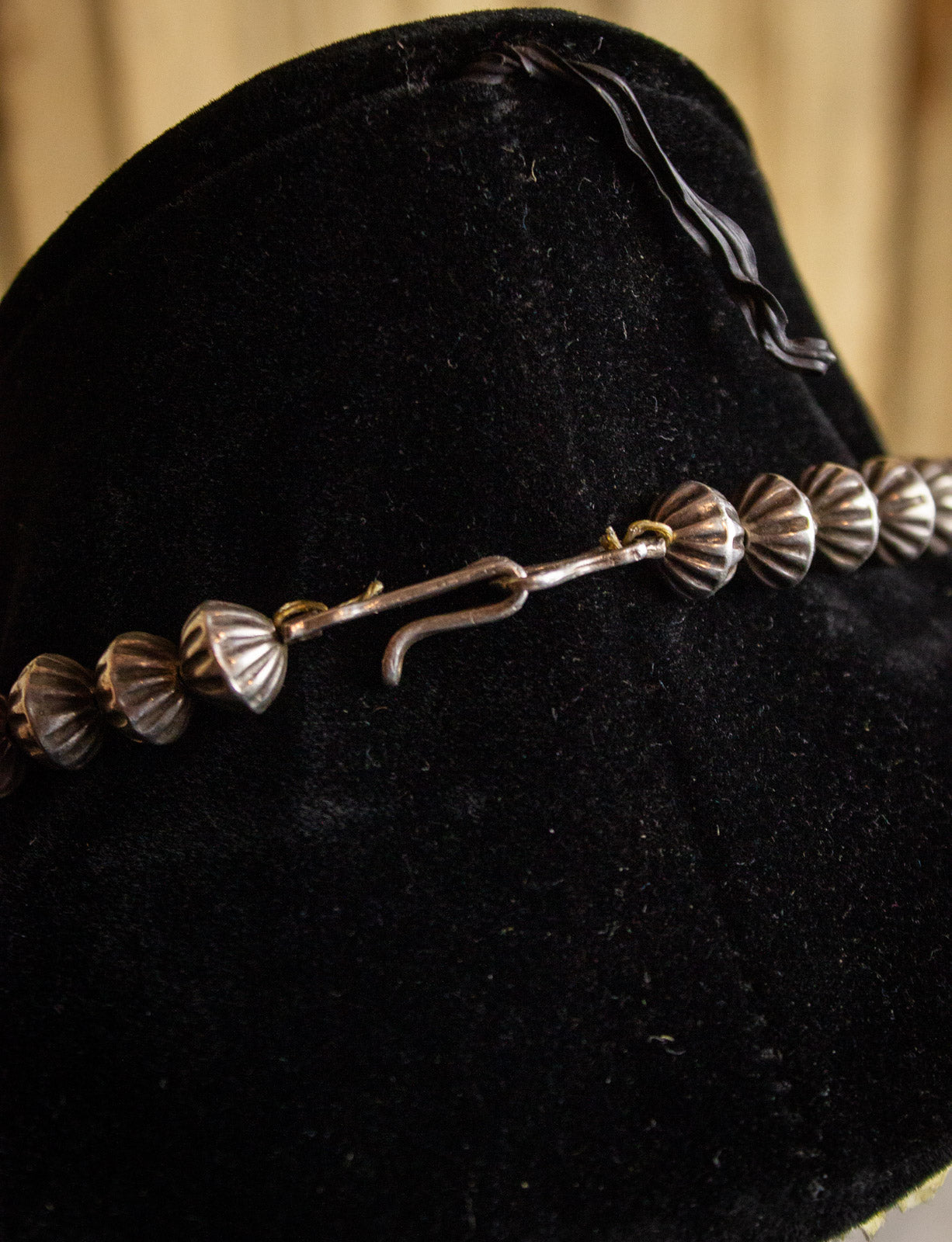 Vintage Kingman Turquoise Sterling Silver Double Bead Squash Blossom Necklace 60s