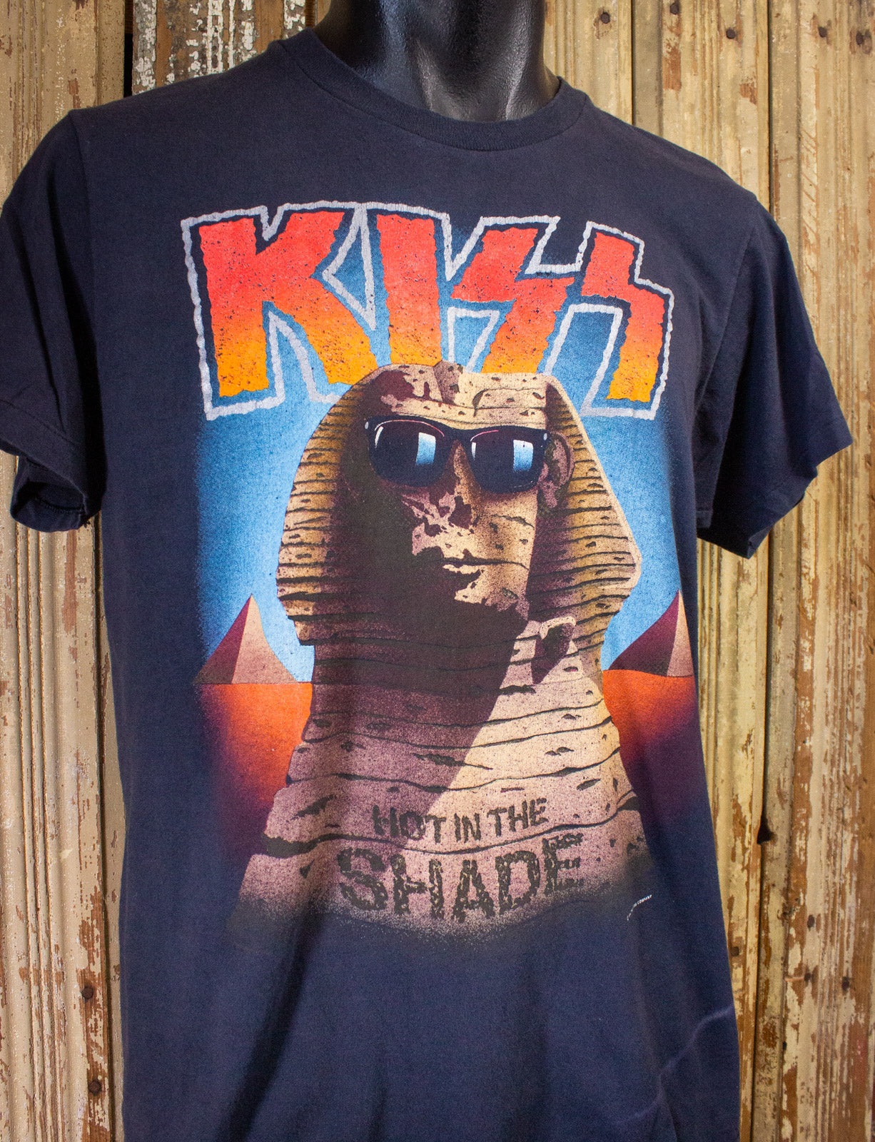 Vintage Kiss Hot In The Shade Concert T Shirt 1990 Black Large