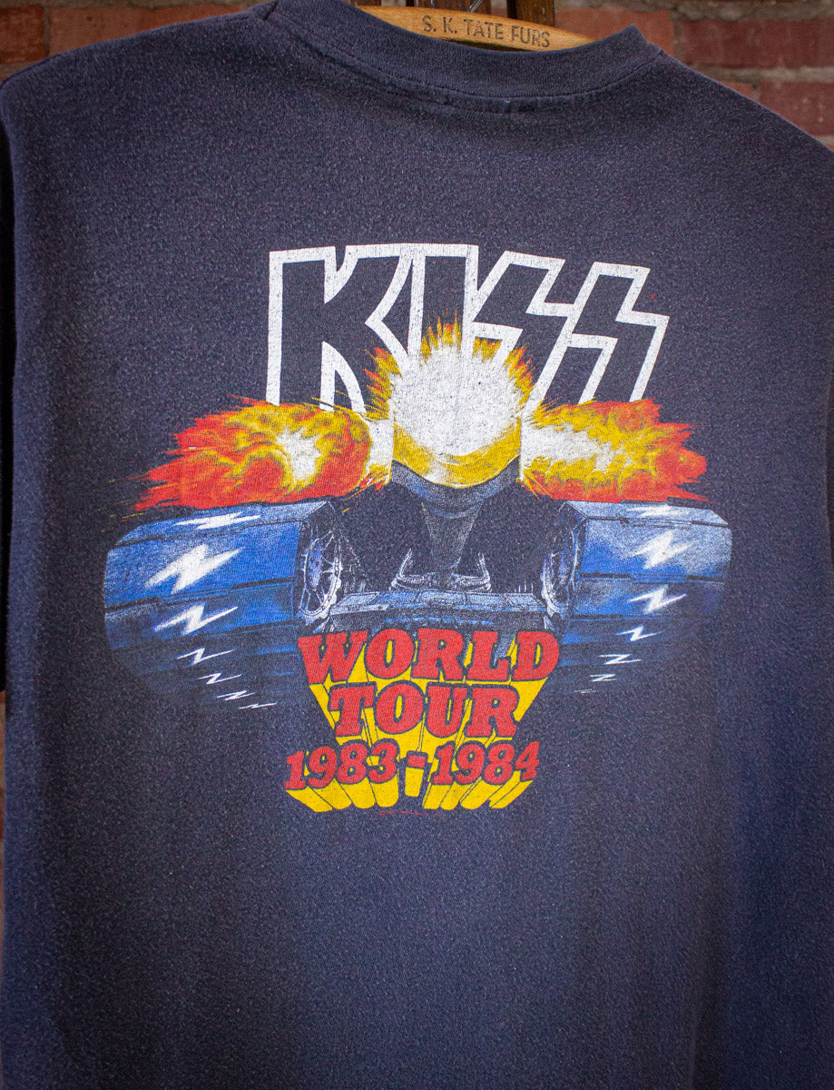 Vintage Kiss World Tour Concert T Shirt 1983-84 Black Medium