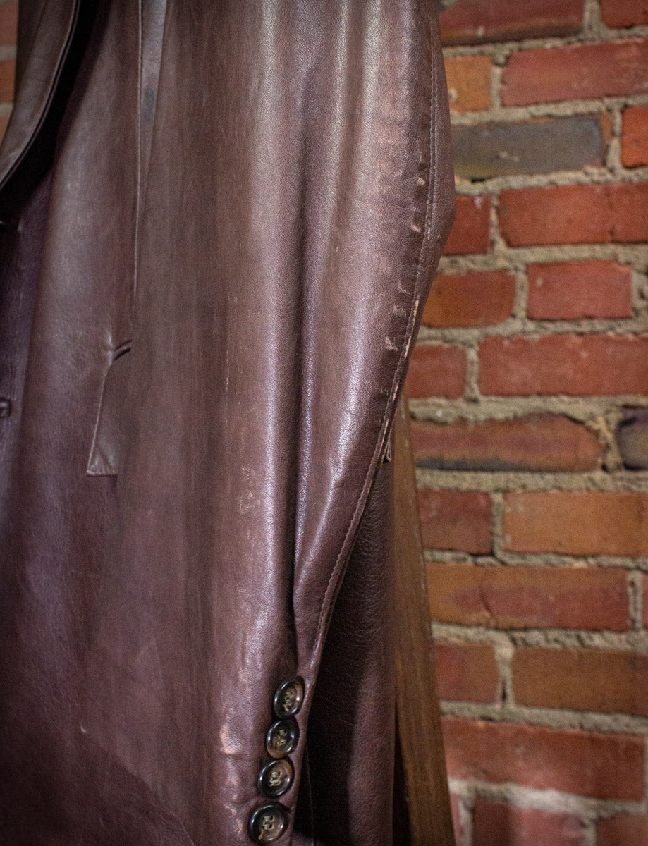 Vintage Lakeland Brown Leather Blazer 70s Large