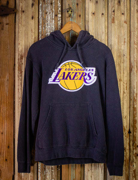 Vintage 90s Lakers Hoodie Long Sleeve Shirt Grey Size L 