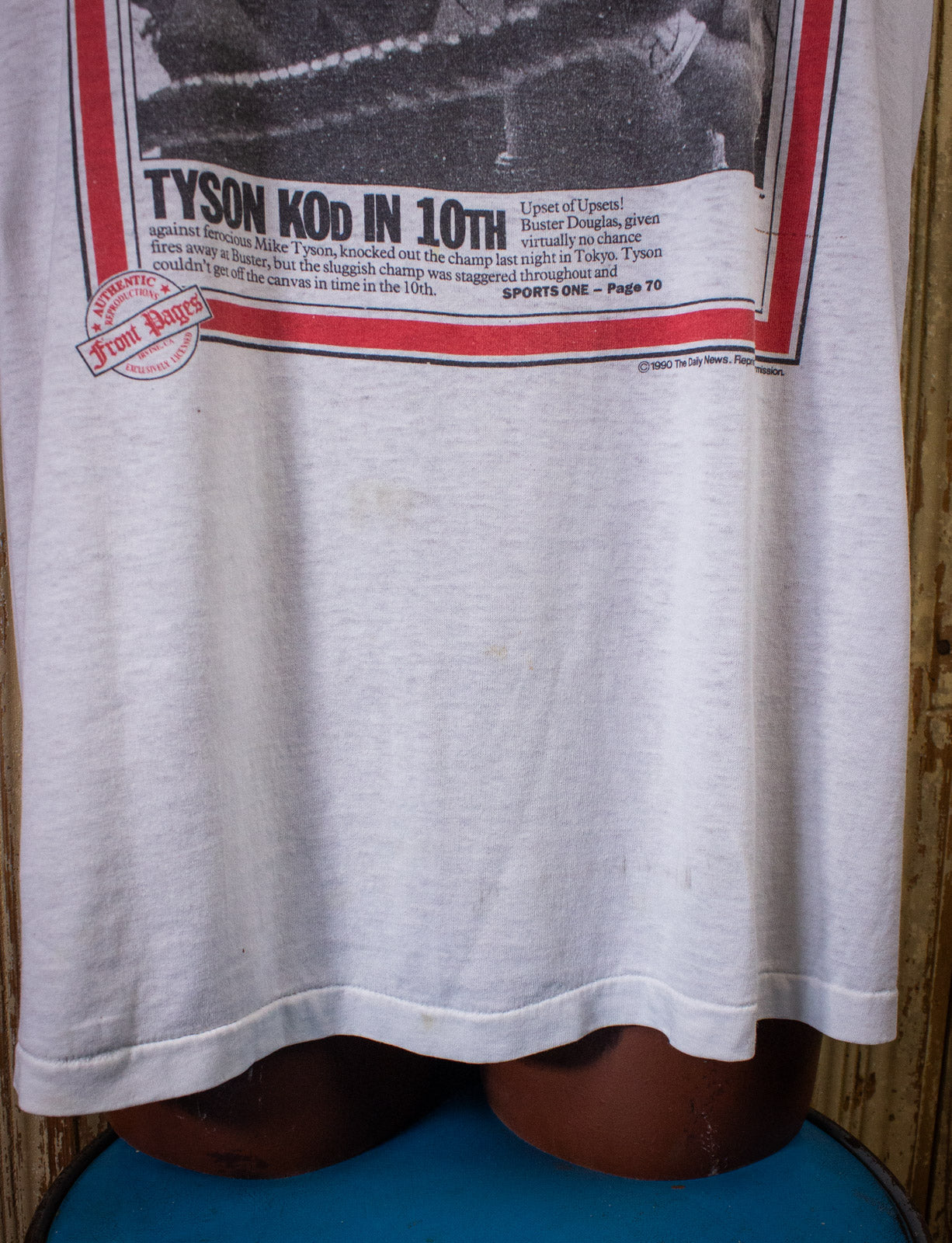 Vintage Mike Tyson Busted! Graphic T Shirt 1990 White XL